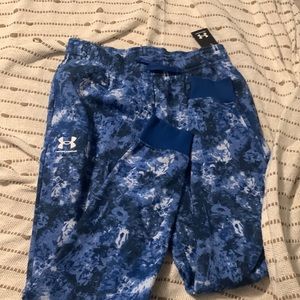 Under Armour fleece hoodie and jogger pants.